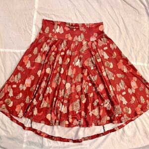 Red Holiday Christmas Small Print Women's Skirt